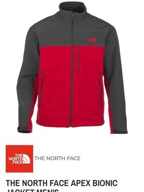 North Face Fleece lined Soft Shell Full Zip Outdoor Apex Jacket. Sz LG
